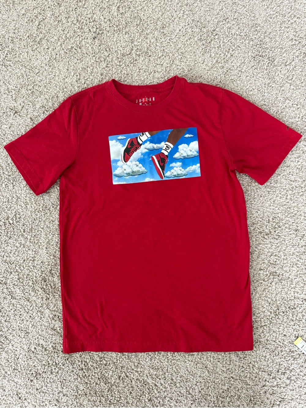 Nike Air Jordan Boys XL Red Graphic T-Shirt Jumpman Sneaker Tee 13–15 Years